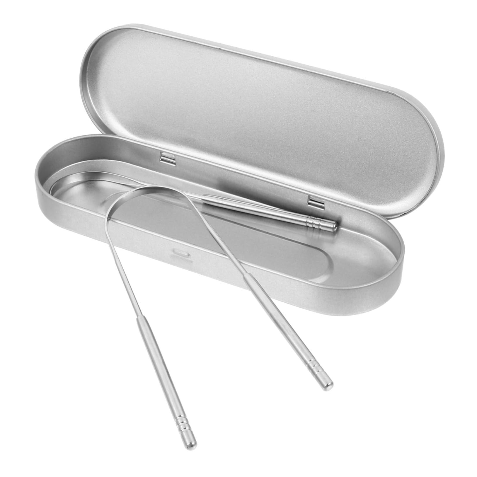 WOFASHPURET 2pcs Type Stainless Steel Scraper with Iron Box Ergonomic Design for Easy Cleaning and Fresh Breath Durable Oral Tool