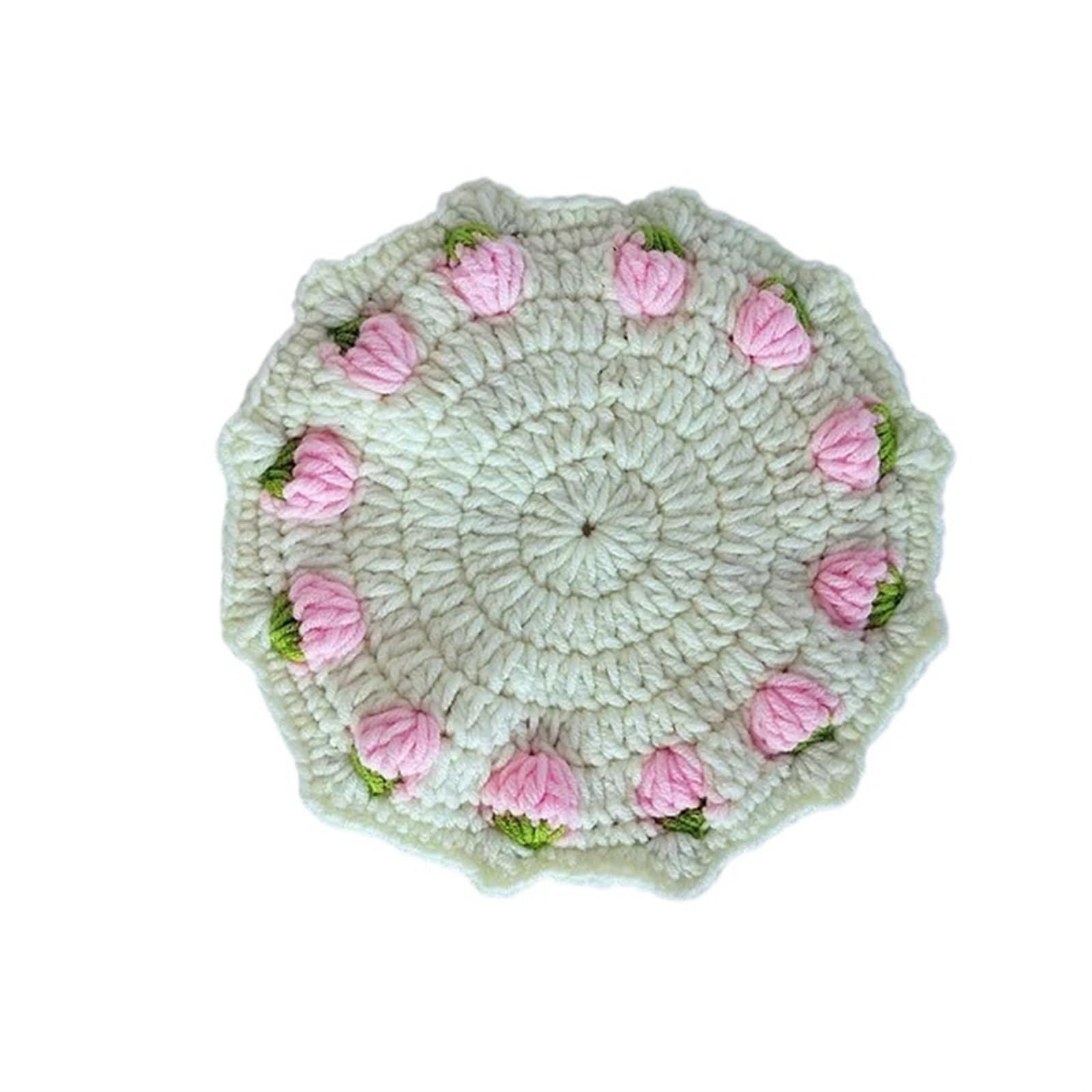 Yarn Strawberry Coaster and Placemat