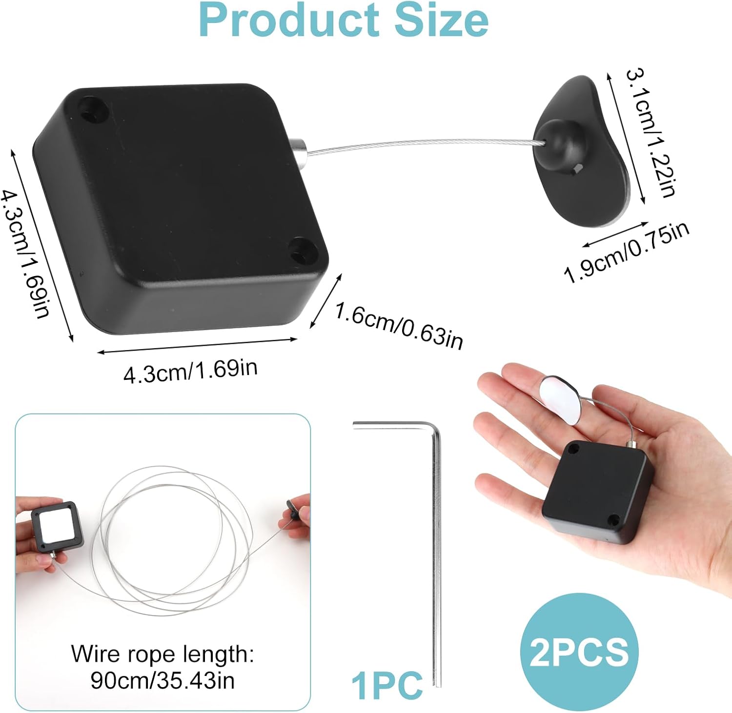 2Pcs Retractable Remote Control Tether, Remote Rescue Lock, with Adjustable Locking Length Clasp for TV Remote Control,Gaming Controller,Tablets Showroom