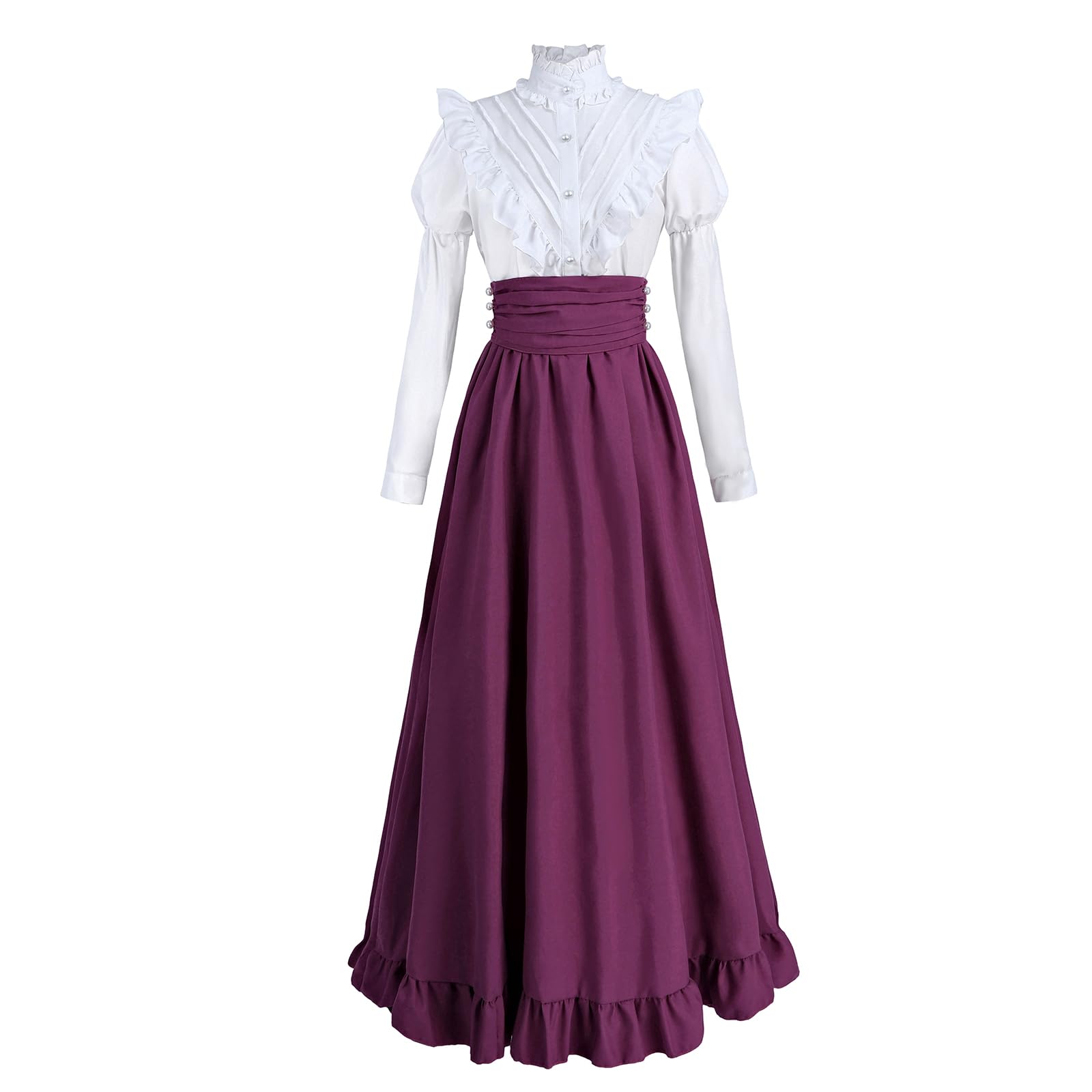 CR ROLECOS Victorian Dress Edwardian Renaissance Costume Women Medieval Vintage, Rose, Small — image 1
