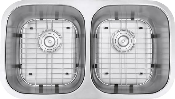 Ruvati 32-in 16-Gauge 50/50 Undermount Double Bowl Sink - RVM4300