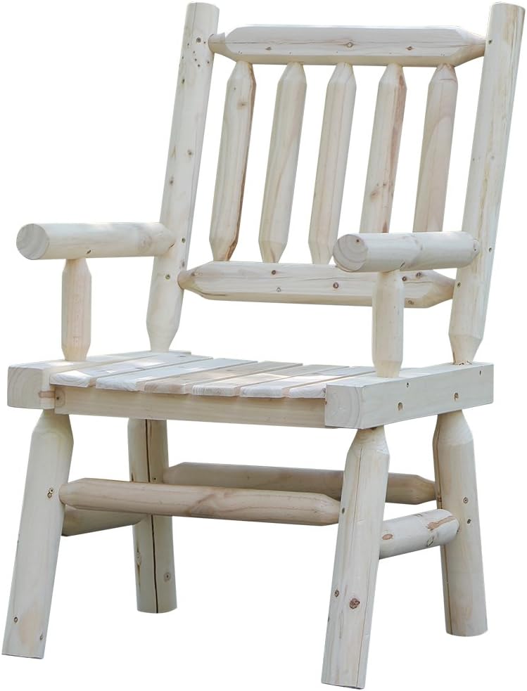 Wooden Chairs Rustic Style Oversized Patio Furniture with Wide Space