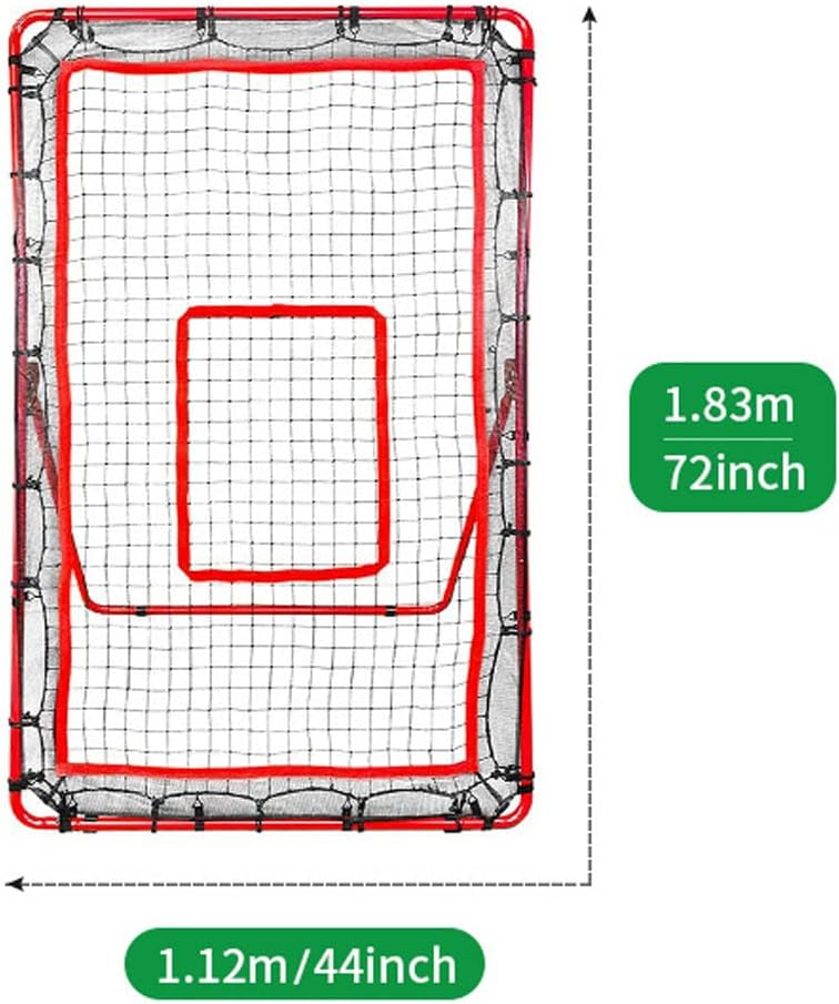 Rebounder Net, Portable Adjustable Angle Baseball and Softball Return Screen Pitching Practice Target for Backyard, Park, Residential