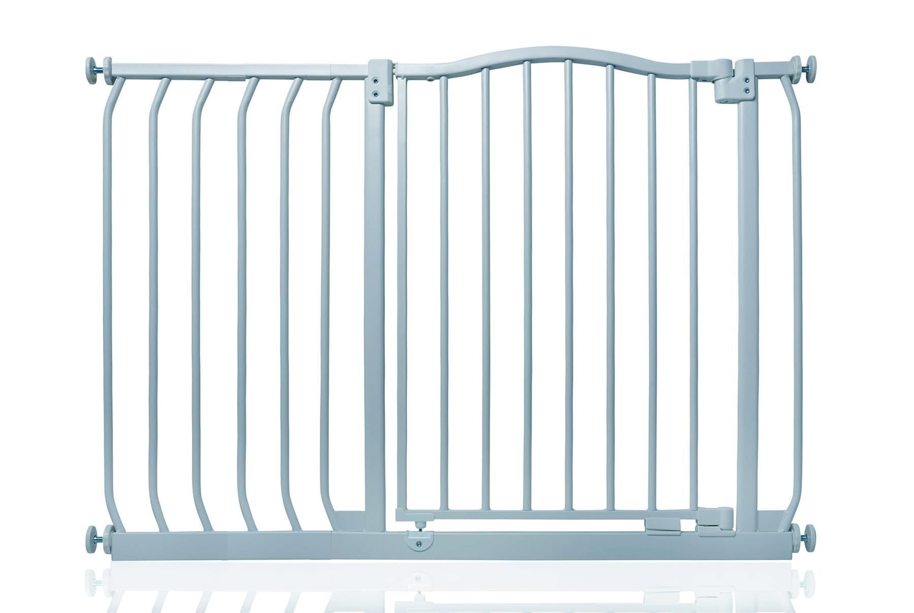Safetots Matt Grey Curved Top Safety Gate, 98Cm - 107Cm, Pressure Fit Stair Gate, Baby Gate For Doors Hallways And Spaces, Safety Barrier, Easy Installation