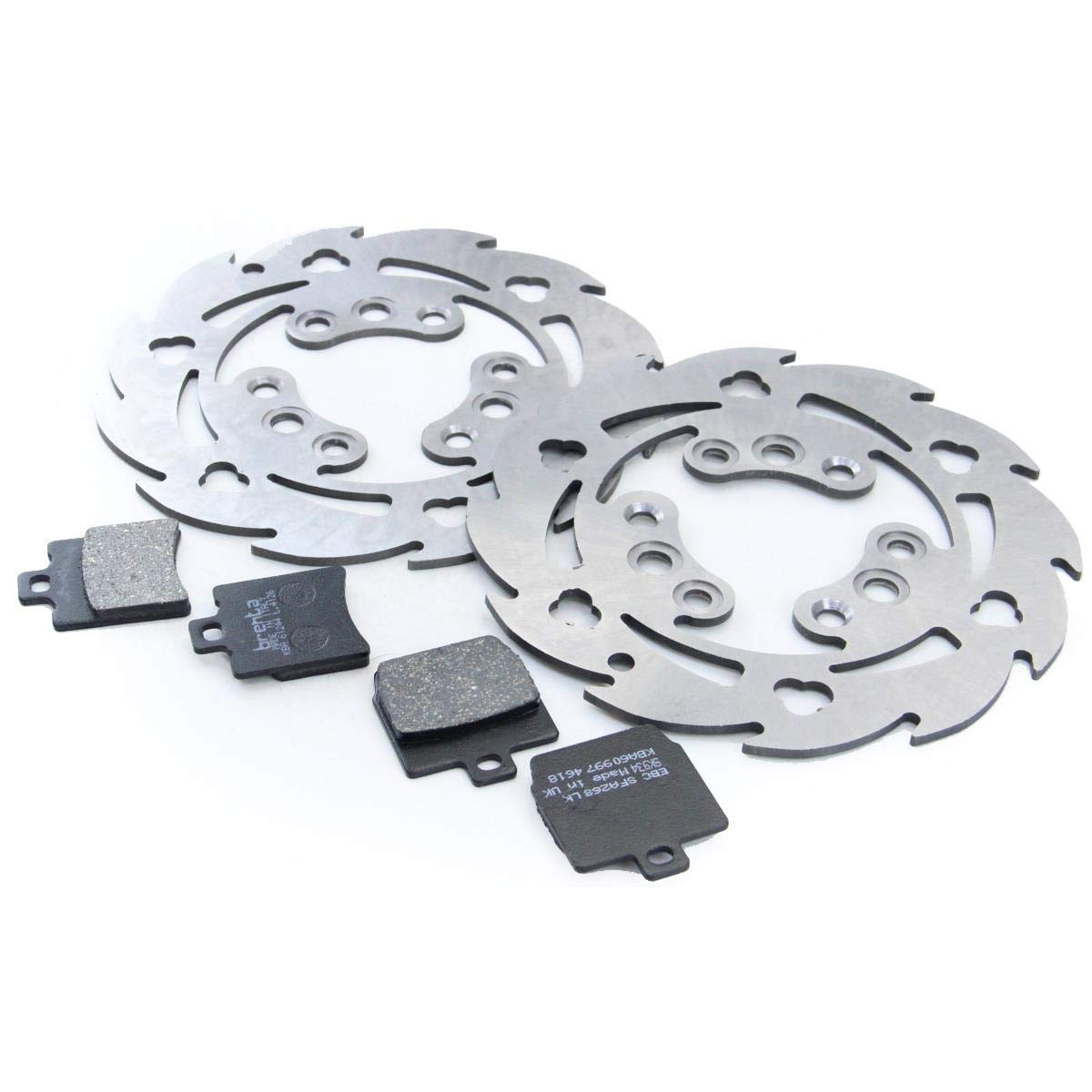 2X Bremsscheibe Wave Bremsbeläge Satz Set vorne + hinten für Yamaha Aerox MBK Nitro