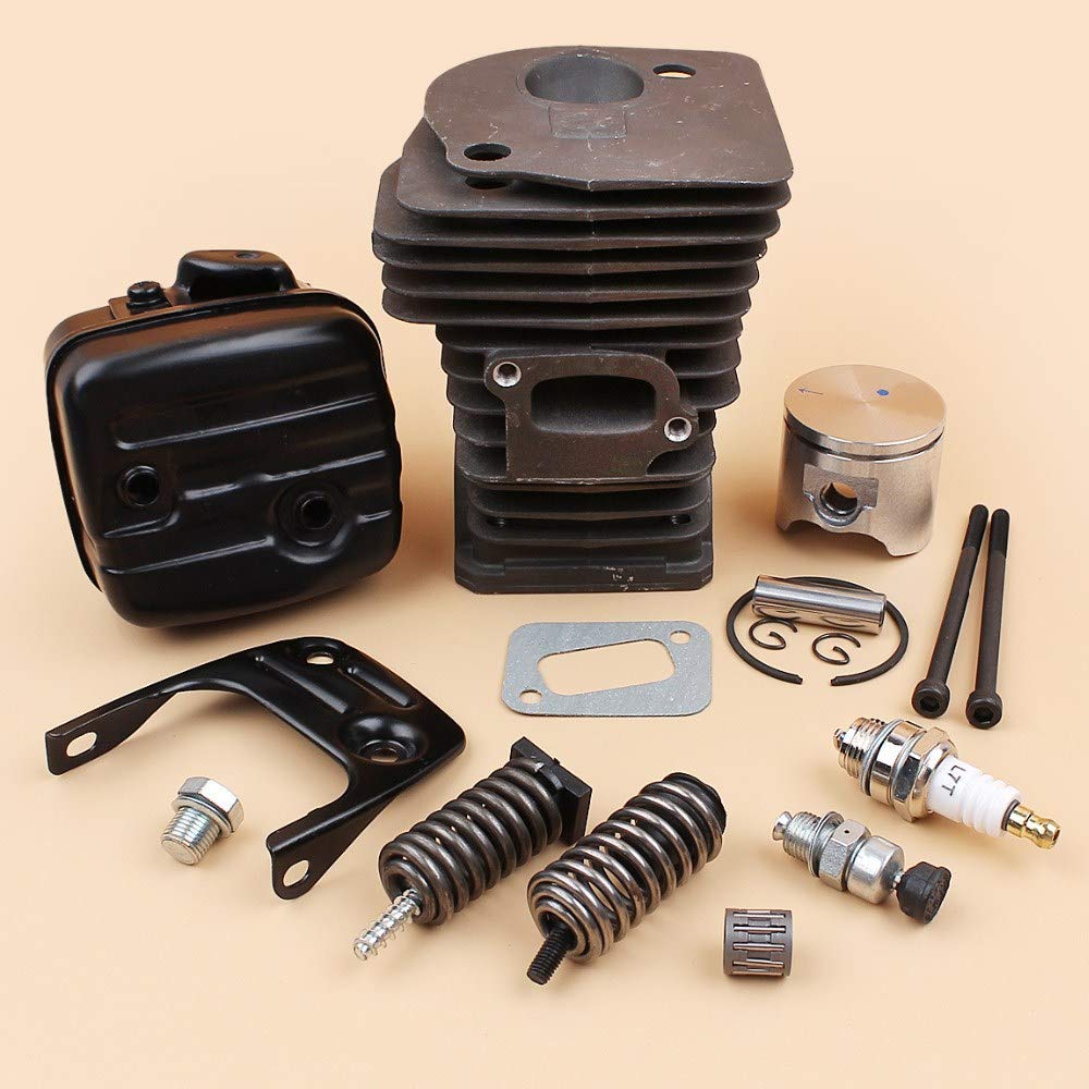 Tiempo Beixi Culata Pistón Silenciador Soporte Perno Muelle antigolpes Buffer Kit Compatible con Husqvarna 340 345 (42 mm) Motosierra Motor Motor Parts