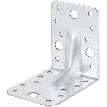 Alberts 334581 Heavy Duty Angle Connector with Beading Craftsman Pack Sendzimir-Galvanised 90 x 90 x 65 mm