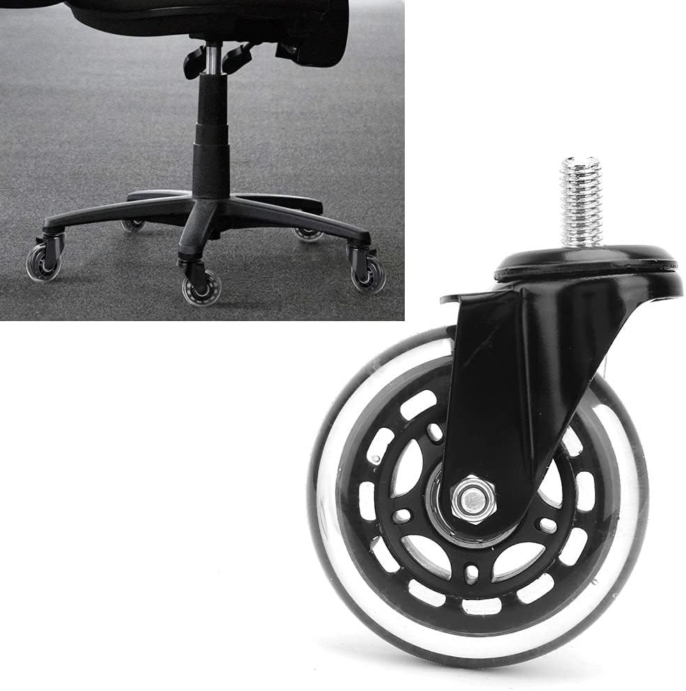 5pcs 3 Inch Caster Wheels Swivel Caster Swivel Wheels 360 Degree Office Chair PU Roller Wheel Furniture Trolley Roller for Furniture Cart Workbench (3-inch Screw electrophoresis