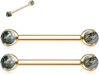 1 Pair Nipple Rings G23 Titanium Nipple Piercing Jewelry Tongue Rings Internally Threaded Nipple Jewelry Bridge Piercing Jewelry 16G 14G 12G 12mm-18mm