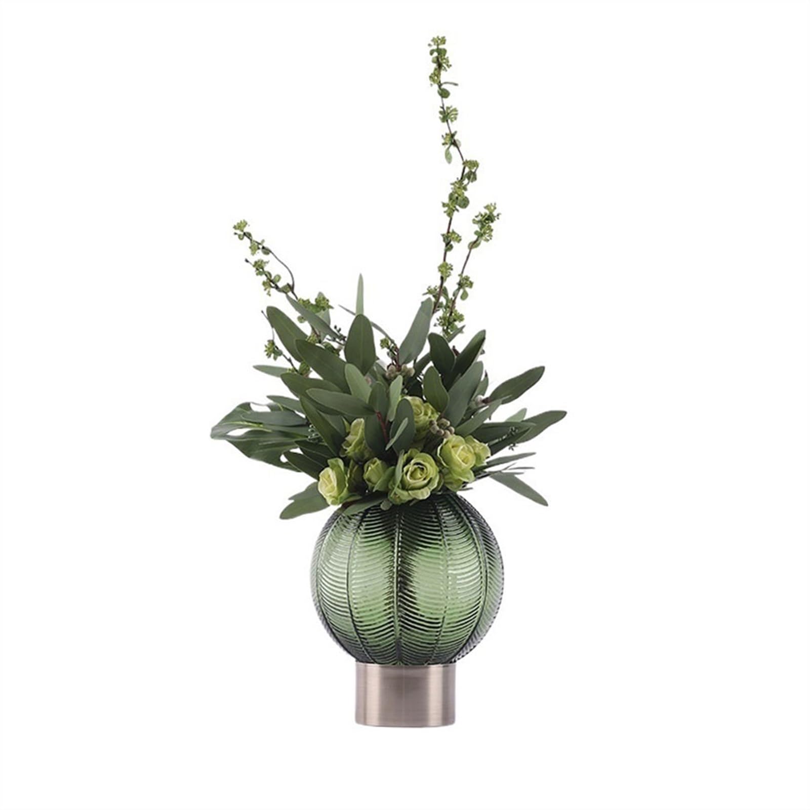 FbqLhe1ahh Simulation Flower Set Living Room TV Cabinet Artificial Decoration Desktop Vase Arrangement Office(Large)