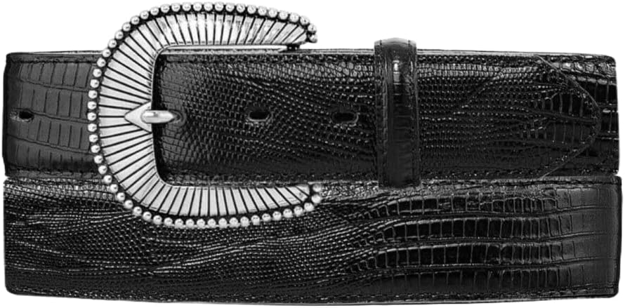 Tony Lama Men's Black Lizard Dress Belt (44)