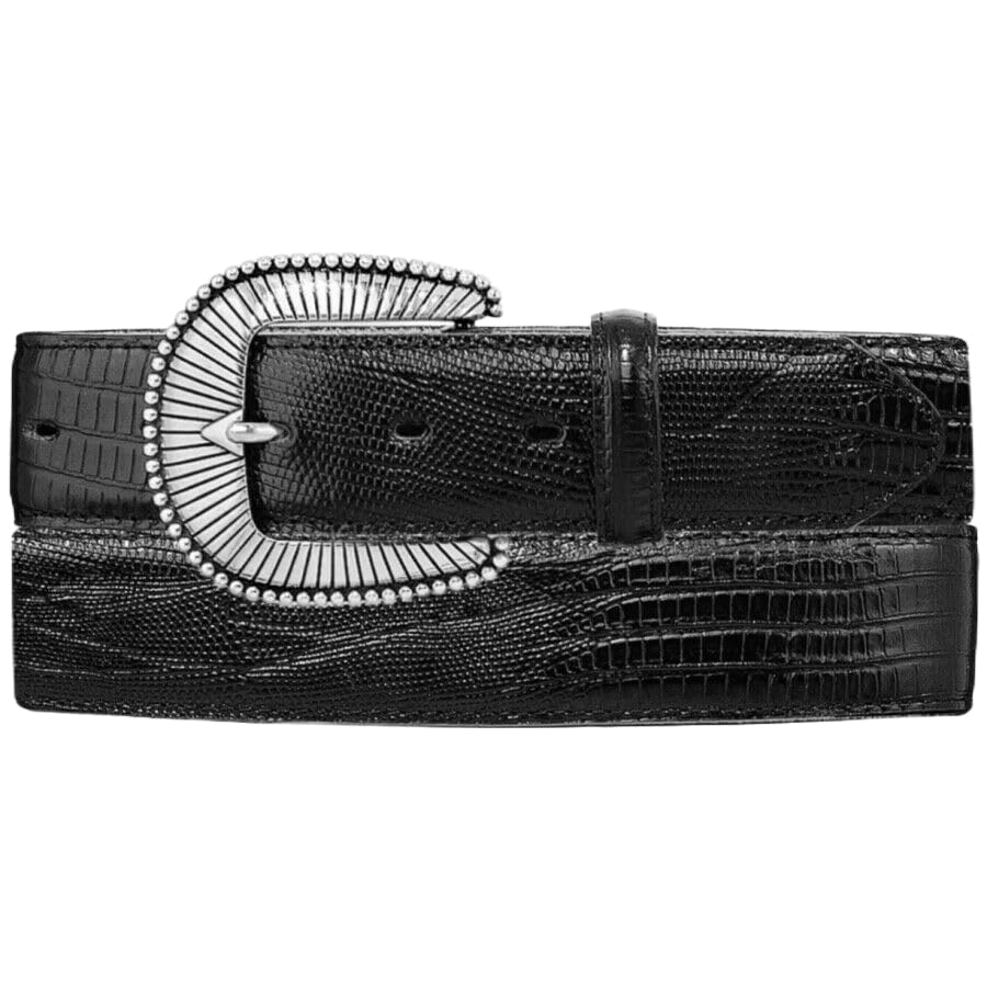 Tony Lama Men's Black Lizard Dress Belt (44)