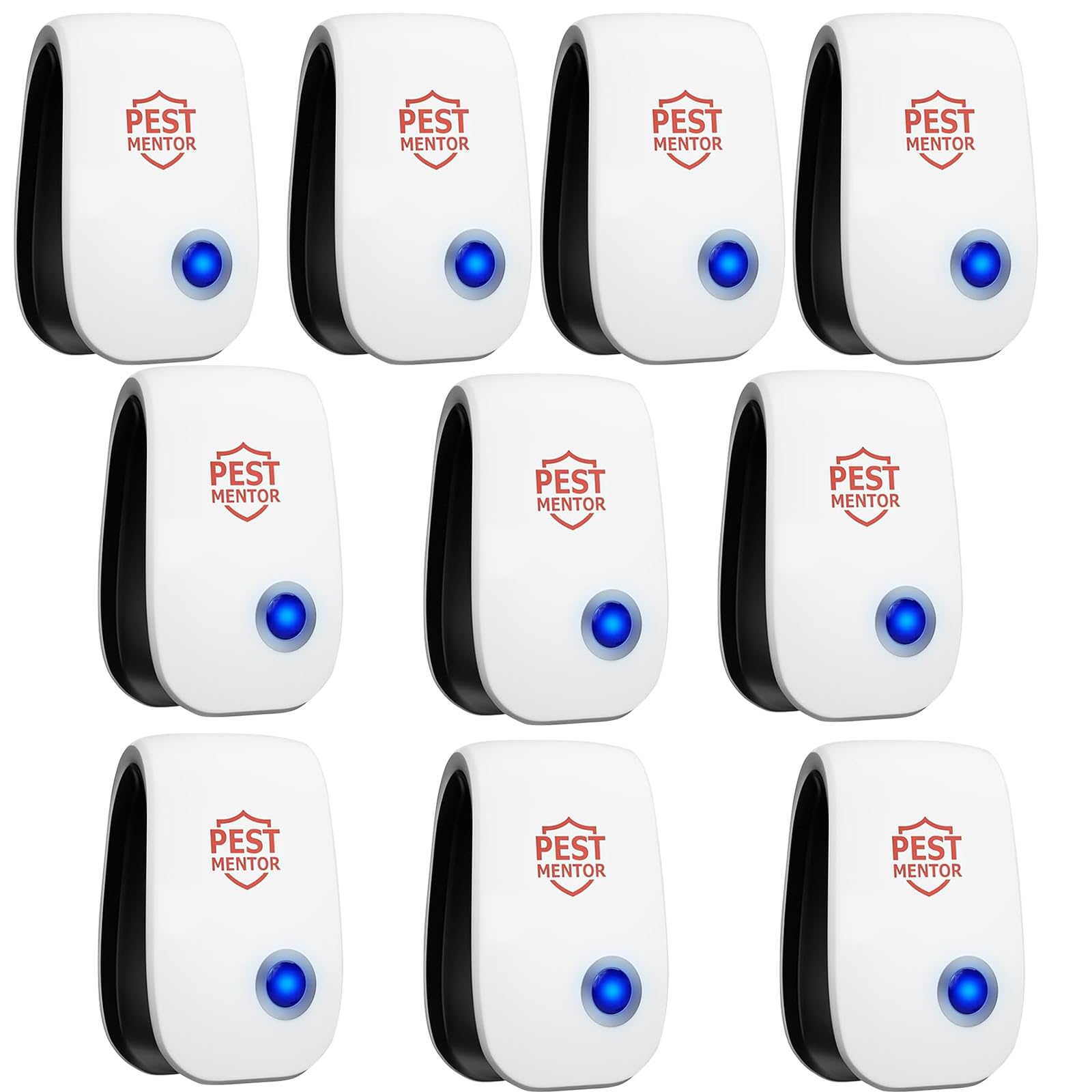 Repellente elettronico a ultrasuoni per parassiti, 10 pezzi, repellente elettronico per insetti, topi, zanzare, scarafaggi, roditori, ragni, formiche