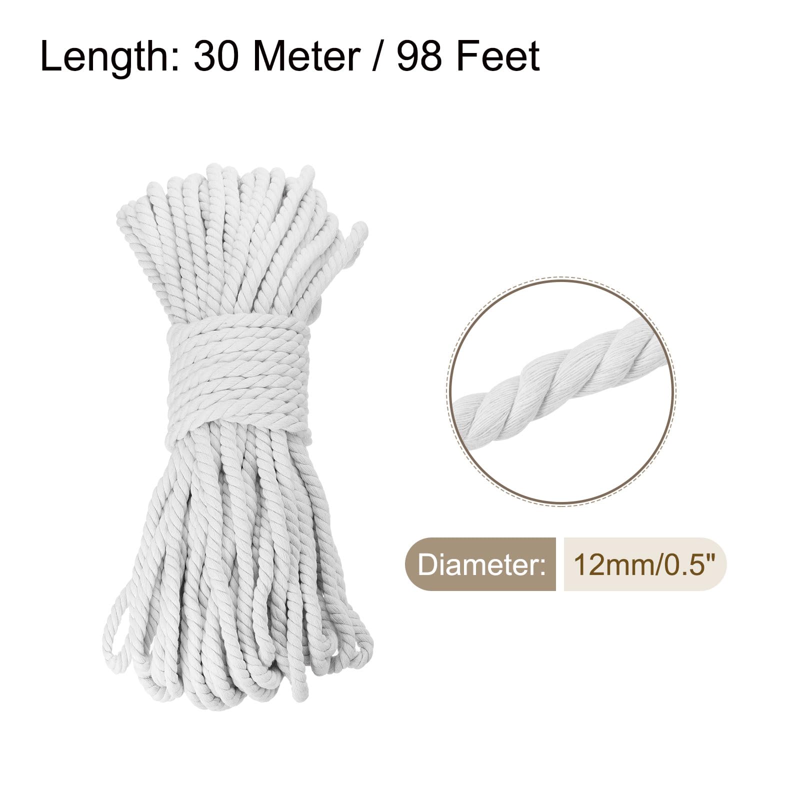 Rebower 0.5 Inch 98 Feet Macrame Cord - Image 2
