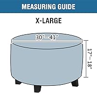 Vista 2 de H.VERSAILTEX Fundas otomanas – Funda otomana redonda, protector para reposapiés, fundas de taburete de almacenamiento, elásticas con parte inferior