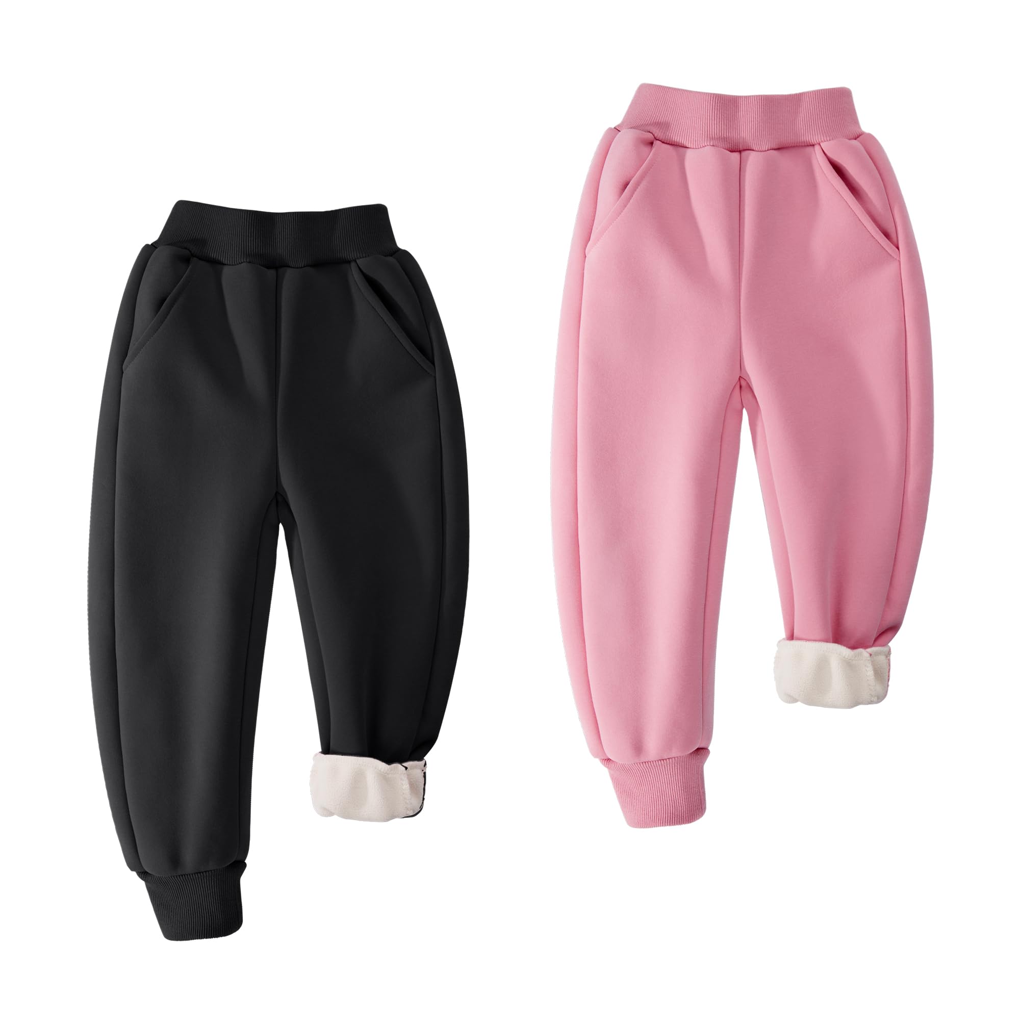 BIG ELEPHANT Fleece-gefütterte Jogginghose für Jungen und Mädchen, sportliche Jogginghose aus weicher Baumwolle für Jugendliche, aktive Basic-Hose für Kinder mit Taschen
