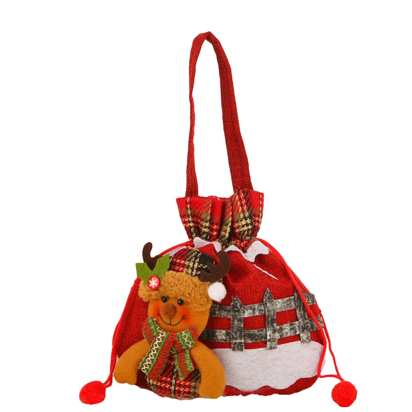 50 Sacchetti Regalo Con Coulisse A Tema Natale – Plastica, 23x15 Cm, Con Renne E Alberi