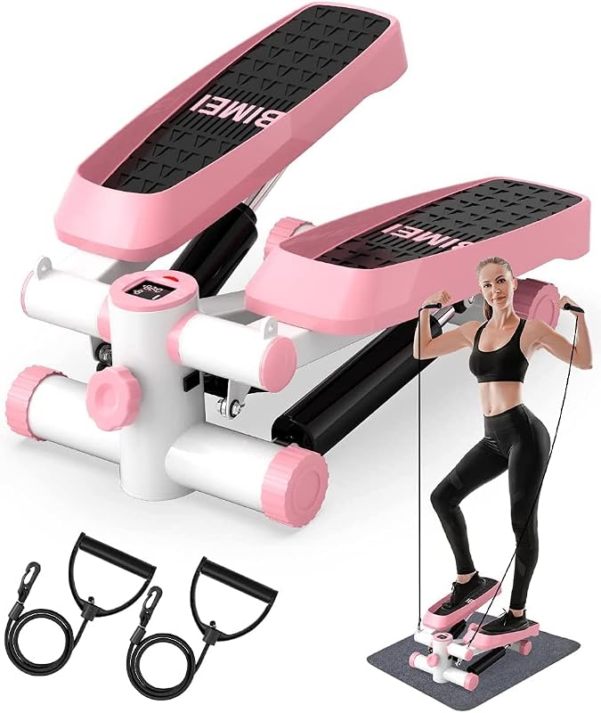 Bubbacare Mini Stepper Otthoni Edzéshez Ellenállásos Szalagokkal és LCD Kijelzővel