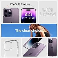 Vista 2 de Spigen Funda para iPhone 14 Pro Max, ultra híbrida, sin anillo magnético, antiamarilleo, transparente