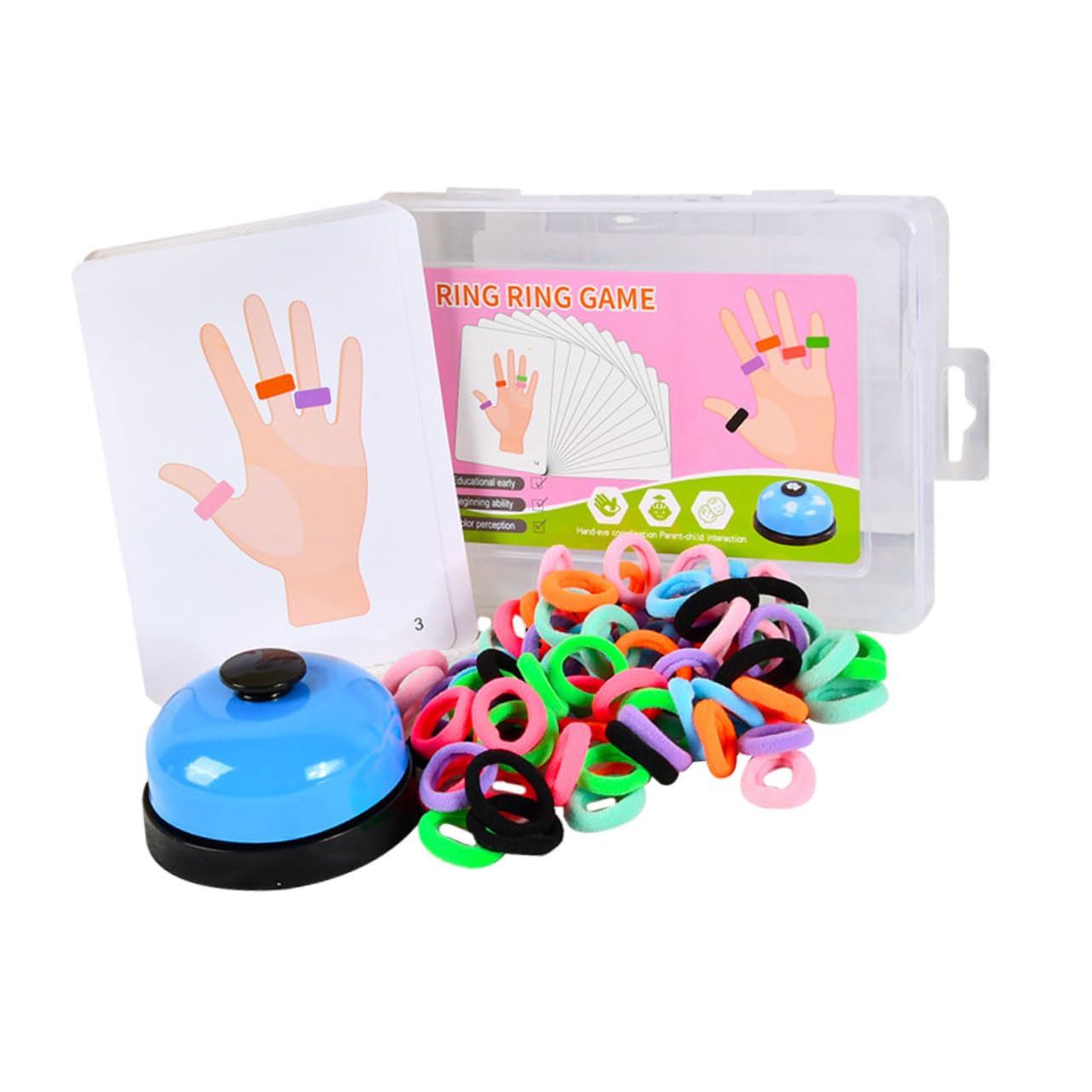 Jouet Anneau De Doigt Éducatif Bague Colorée pour Jeu Parent-Enfant Jouet D’Anneau Drôle pour Enfants Surface Lisse Cadeau Créatif 6.50X4.72X2.36 in
