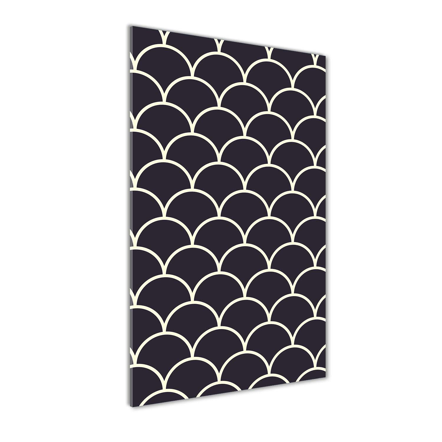 Tableaux pour la mur en verre acrylique Tulup 60x120 cm gris motif écailles