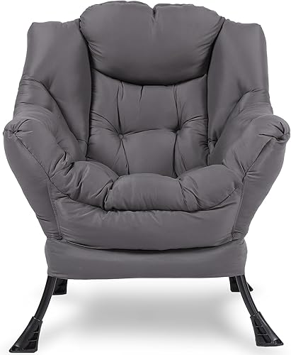 Miniatura 44 de Silla perezosa moderna de terciopelo con otomana, silla de estar contemporánea y cómoda, tapizada, cómoda, con reposapiés, reposabrazos y bolsillo