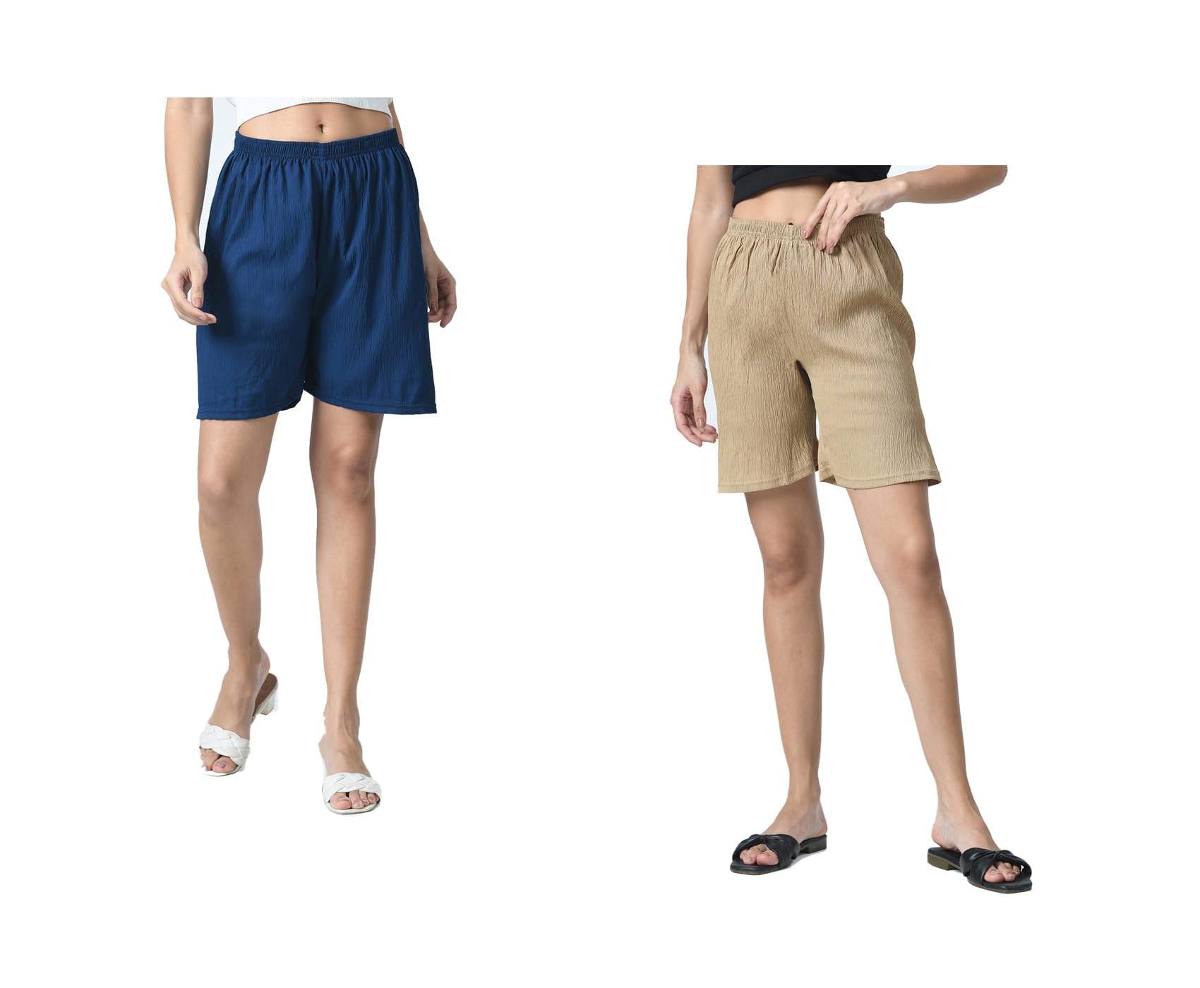 Women Crepe Solid Hotpant Shorts for Summer [Pack of 2]-picture-32