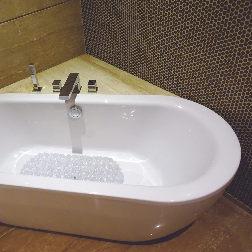 MSV "Pebbles Bathtub Mat, Transparent, 39 x 99cm