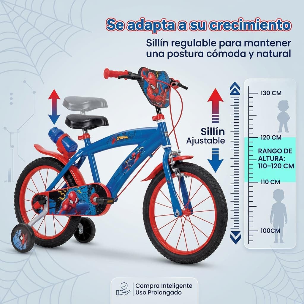TOIMSA Bicicleta 16" Spiderman Huffy 5/8 Años
