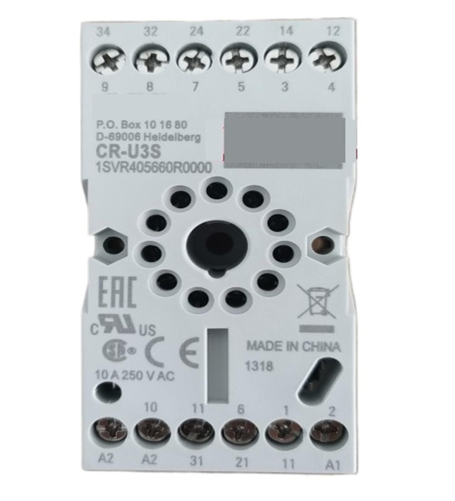 Relais CR-U3S ABB embase de raccordement pour circuit électrique standard