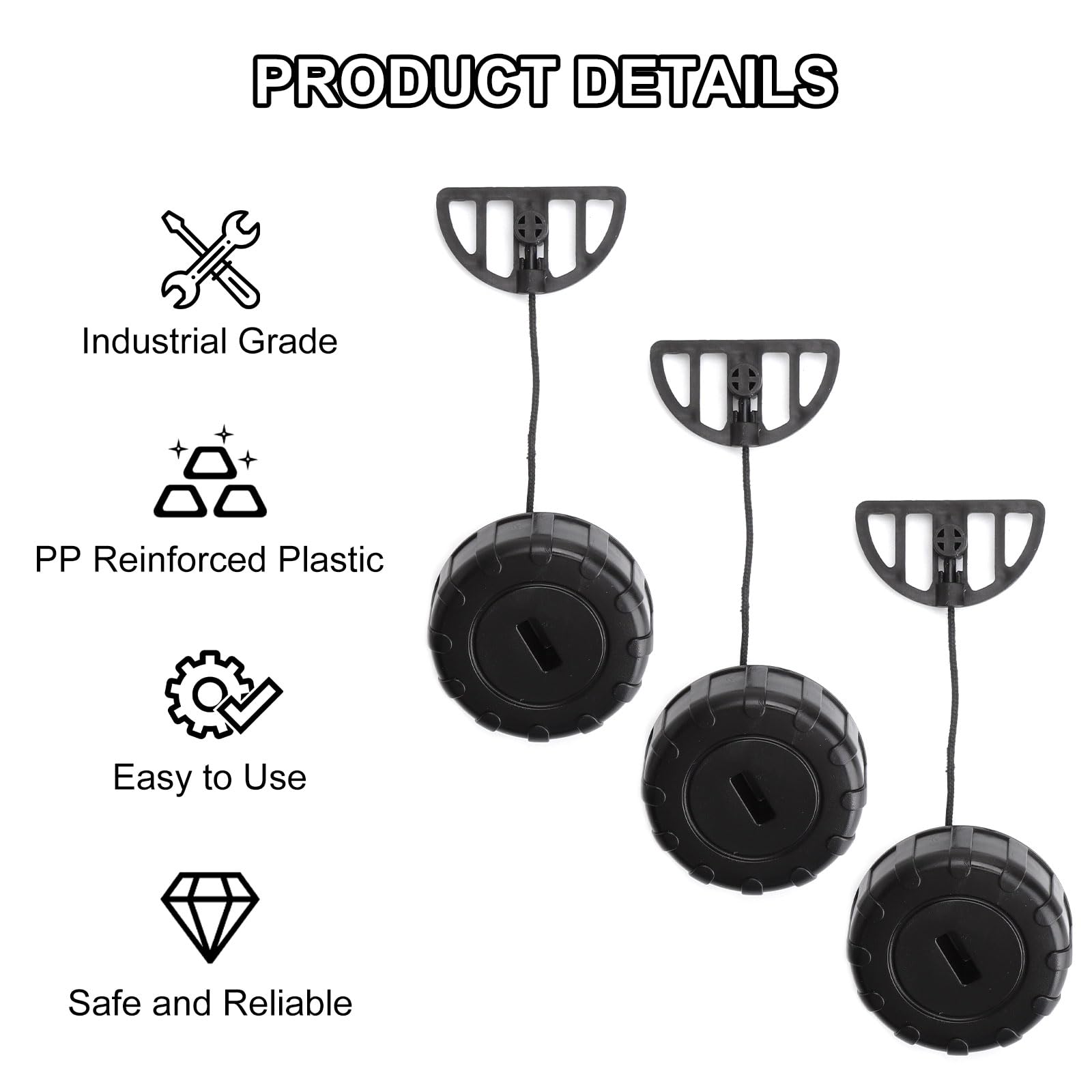 3 tapas de depósito y tapa de aceite para motosierras Stihl MS170 MS180 017 018, tapón de depósito de alta calidad y repuesto de tapa de aceite, accesorios Stihl duraderos para motosierra de