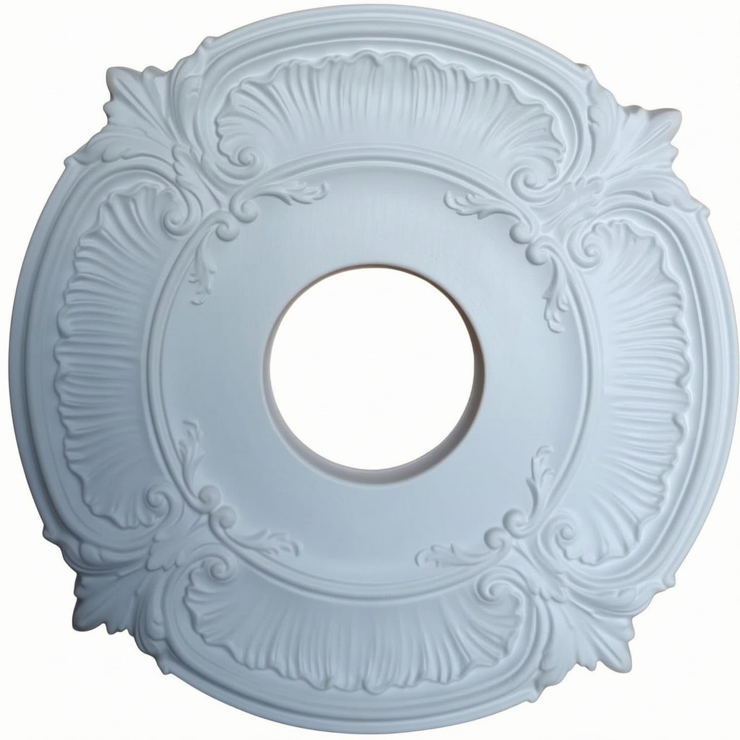 Imitation Plaster Pendant Light Canopy Beaded Border Decorative Ceiling Mount Concentric Detailing Ceiling Lamp Plate White, Od 33CM - Id 87CM a-picture-48