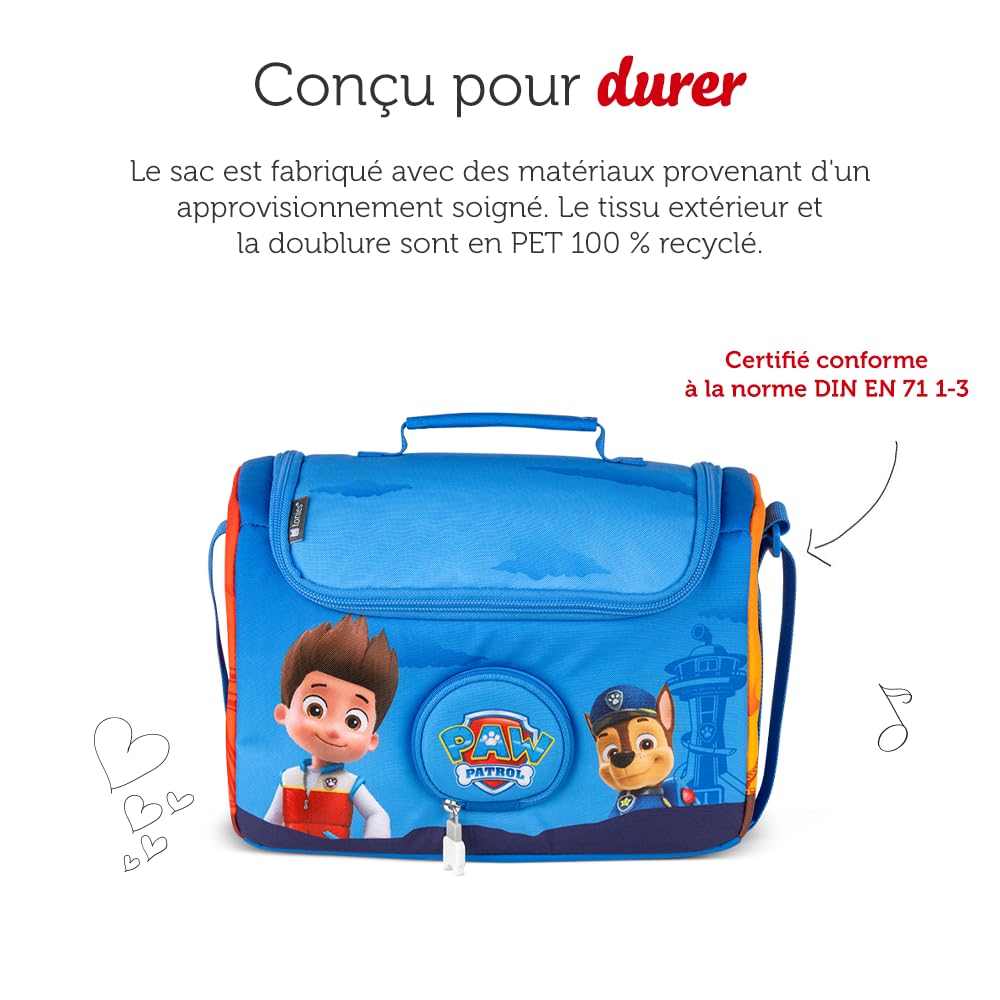 tonies Sac Bandoulière - La Pat' Patrouille Sac de Transport pour Ranger la Toniebox, Le Casque Audio Chuchote, la Station de Recharge, et Jusqu’à 8 Figurines