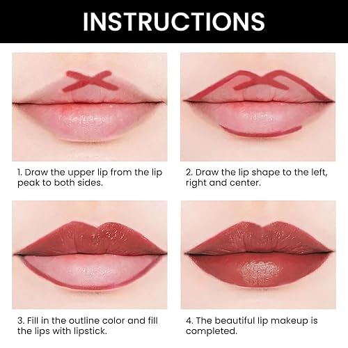 Miniatura 5 de evpct Juego de 3 delineadores de labios y pintalabios de color rubí intenso oscuro, rojo y malva para mujer, DNM, mate, larga duración de 24 horas