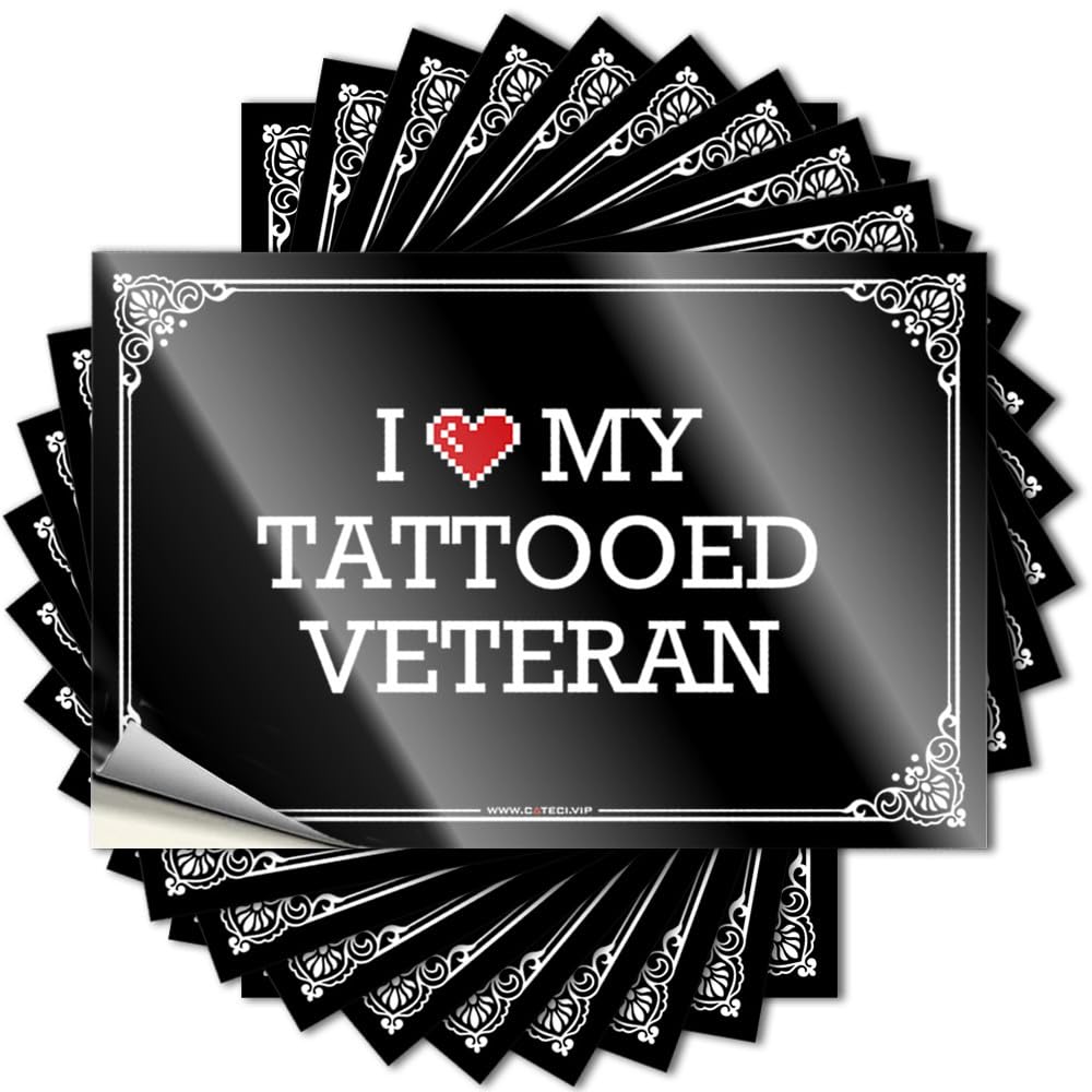 Coastal, Sticker Bottle I Love My Tattooed Veteran | Student Work(8X12CM)