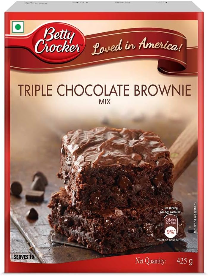 Triple Chocolate Brownie Cake Mix | Instant Powder 3 Step Whisk, Pour & Bake Moist 425G