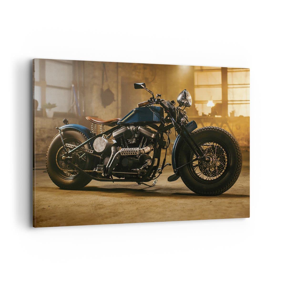 Moderne Impression sur Toile 100x70cm Image Tableau Decoration Murale Harley-Davidson Moto Moteur Tableaux Decoratifs Muraux Chambre Horizontal Deco Cadre Décoration Salon Art Wall AA100x70-4233