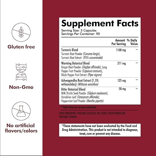 Miniatura 3 de Santo Remedio Cúrcuma, apoya la salud de las articulaciones y la respuesta inflamatoria saludable al ejercicio, sin gluten, vegetariana, sin