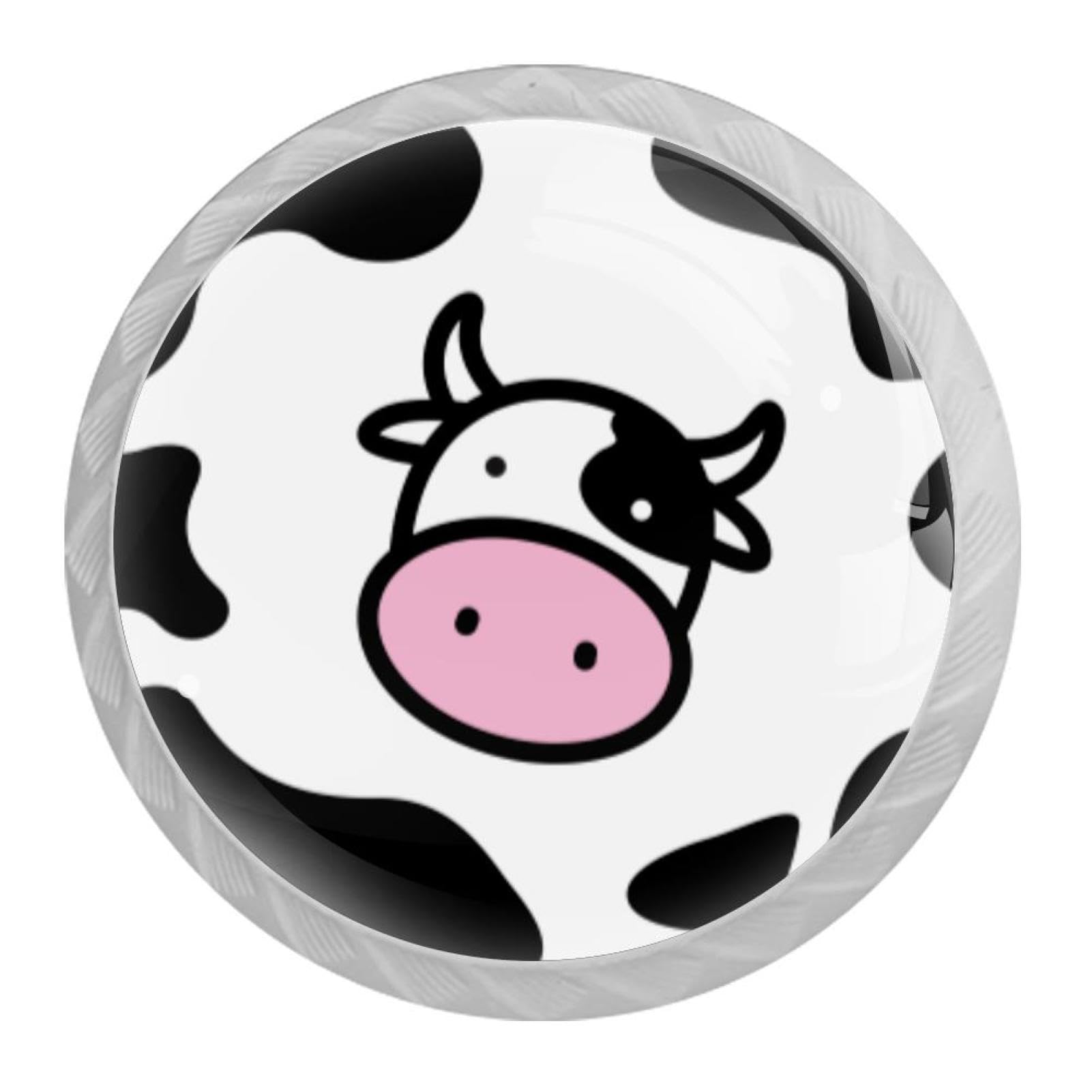 Tqmspg 4 Pieces Drawer Pulls Animal Cow Door Knobs Dresser Handles for Kitchen Wardrobe Cupboard Hardware Furniture