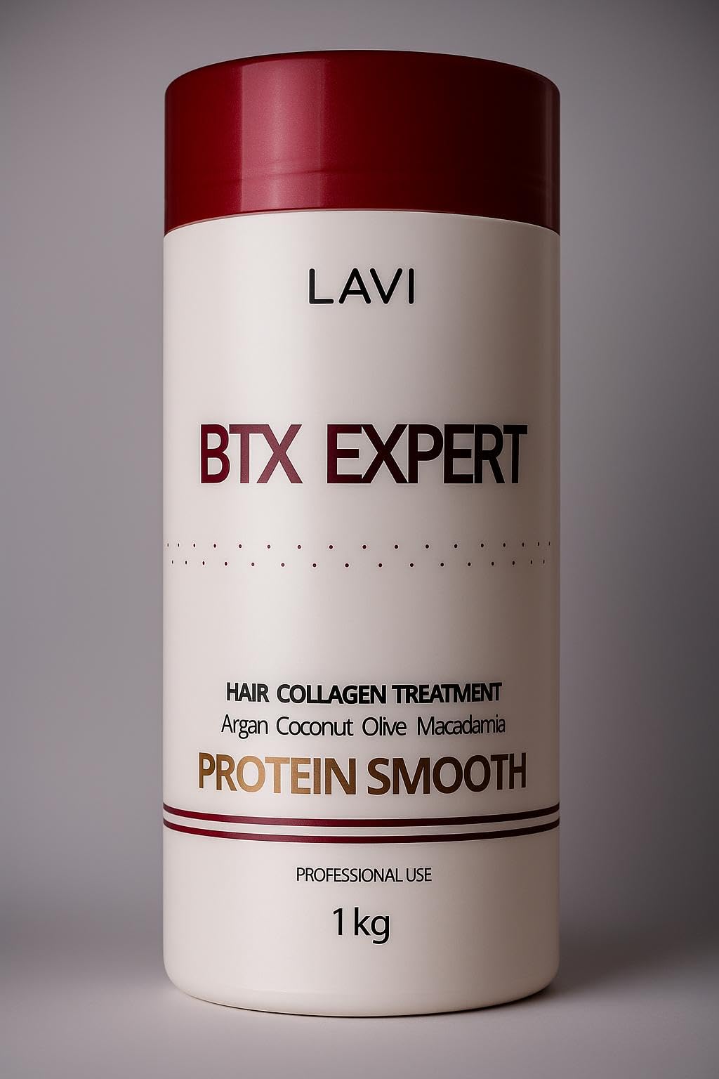LAVI BTX EXPERT Traitement professionnel au collagène capillaire Formule lisse aux huiles d'argan, noix de coco, olive, macadamia, 1 kg
