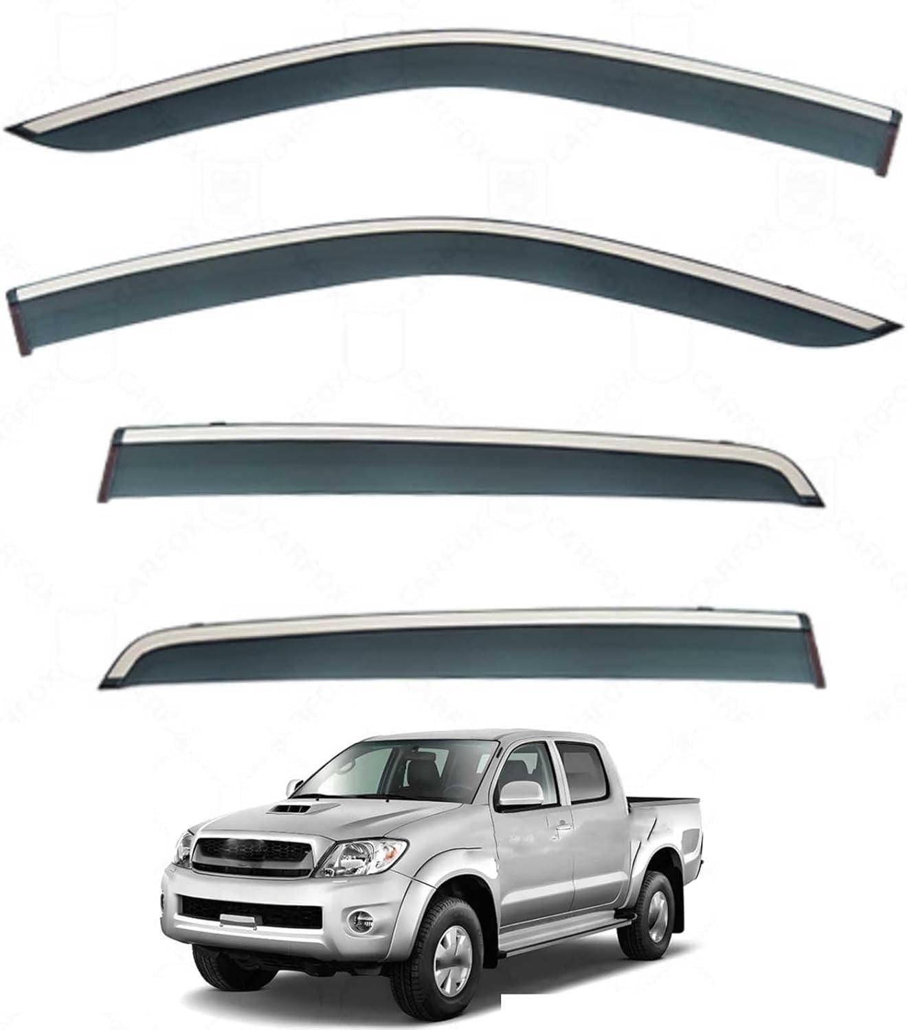 Nwsplmy Normal Wind Deflectors For Hilux Vigo Mk7 An10-An30 2005-2014, Rain Guards Window Visors, 4-Piece, Protects Against Fading & Cracks