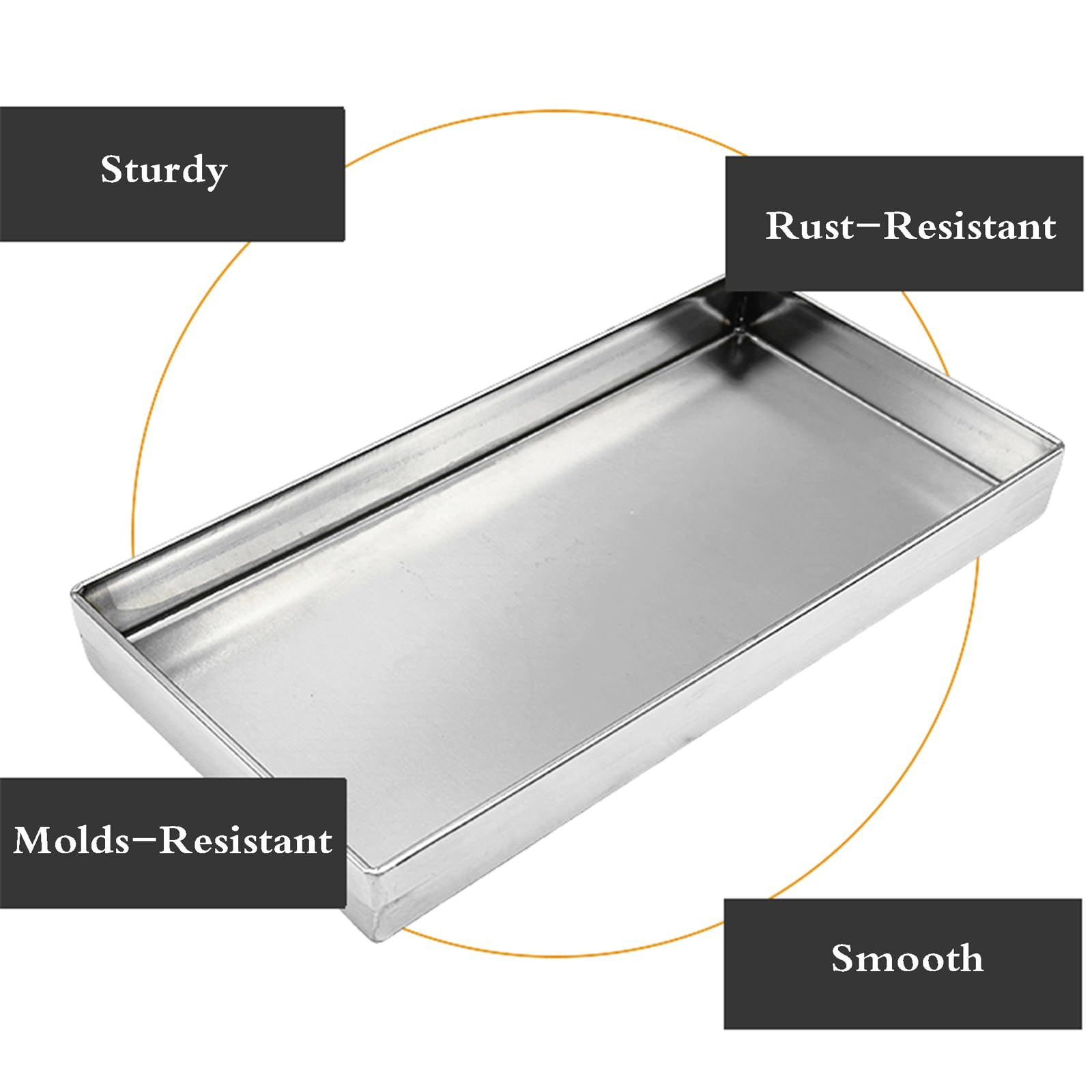 Vaschetta Raccogligocce Universale per Condizionatore d'Aria,Bacinella di Raccolta Condensa in Acciaio Inox,Vaschetta di Raccolta dell'Acqua per Lavatrici,per Cucina,Lavanderia