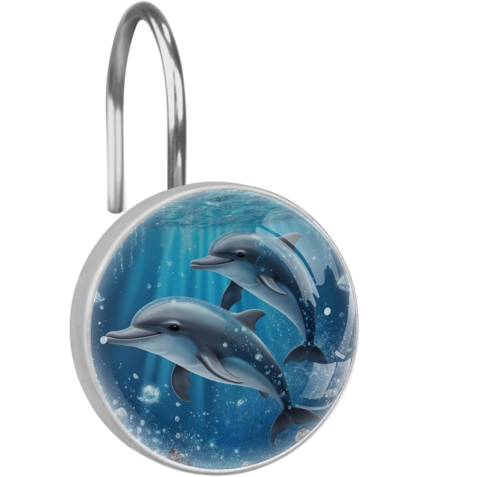 VAPOKF Decorative Shower Curtain Hook: Dolphins Rustproof Stainless Steel Shower Curtain Ring for Bathroom - Shower Curtain Hook & Hangers - Set of 12