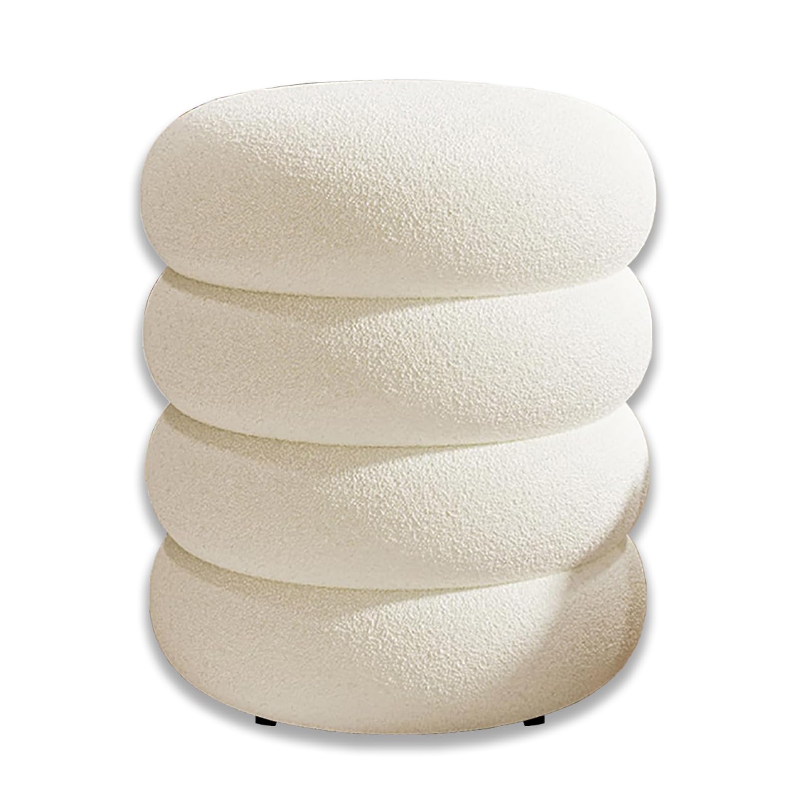 Chaise de coiffeuse blanche en laine pour coin maquillage et salon