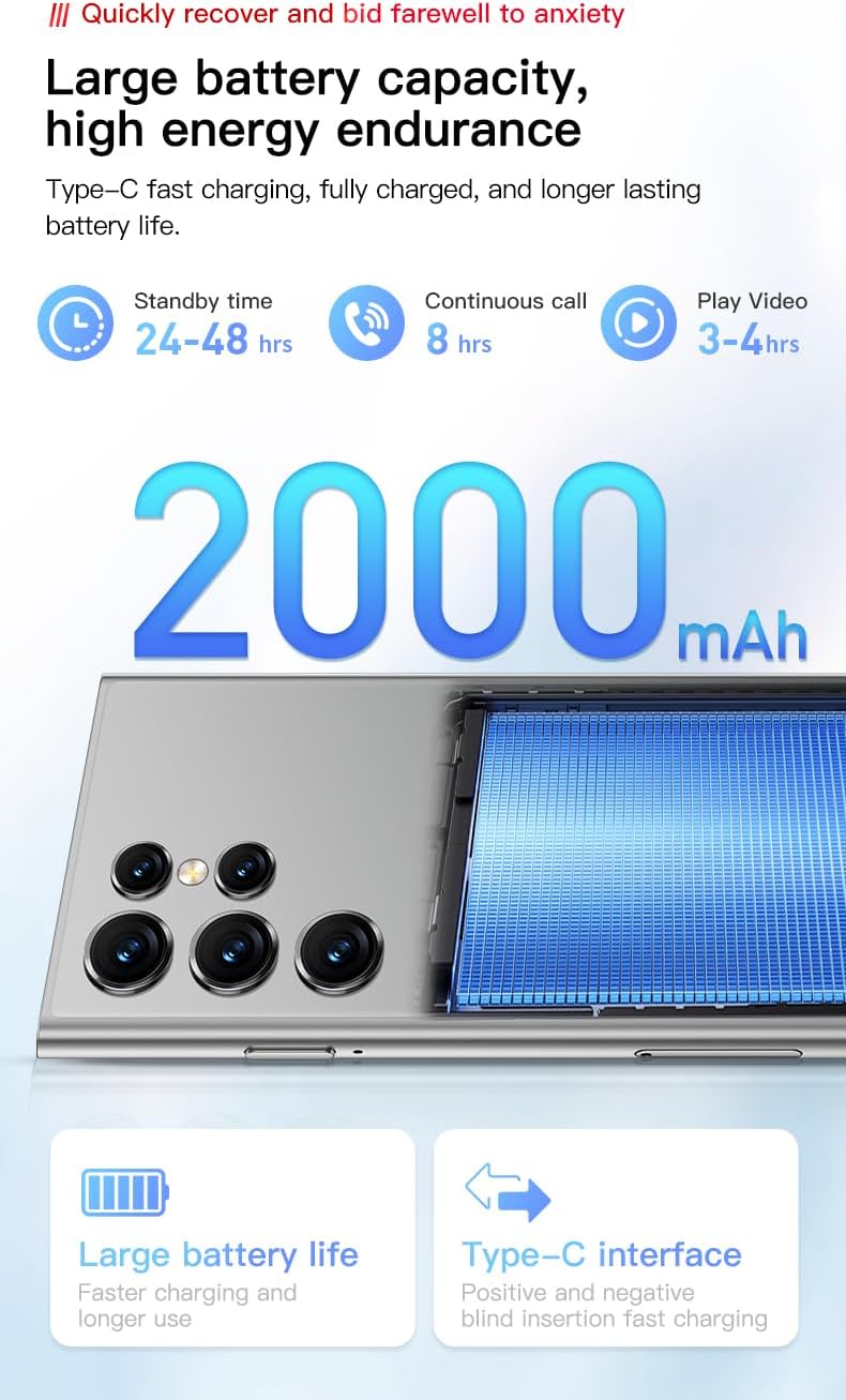 Truely ONEMYTH S25 Pro Mini Smartphone 2000mAh battery capacity and usage times