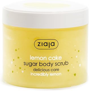 Ziaja Lemon Cake Sugar Body Scrub 10.55oz - Natural Sugar Exfoliator for Soft, Smooth Skin
