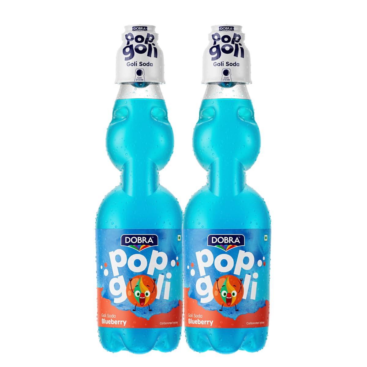 Dobra Pop Goli - Blueberry Flavour | Goli soda |Marble soda |Banta | Fizzy Mocktail Mix | Pack of 2 | 2 x 225ml
