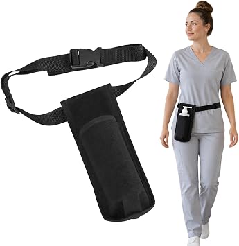 Massage Bottle Holster Durable Waist Pack, Single Bottle Holster Kit, Adjustable Strap,Heavy Duty Essential Oil Dispenser for Massage Practitioners Black