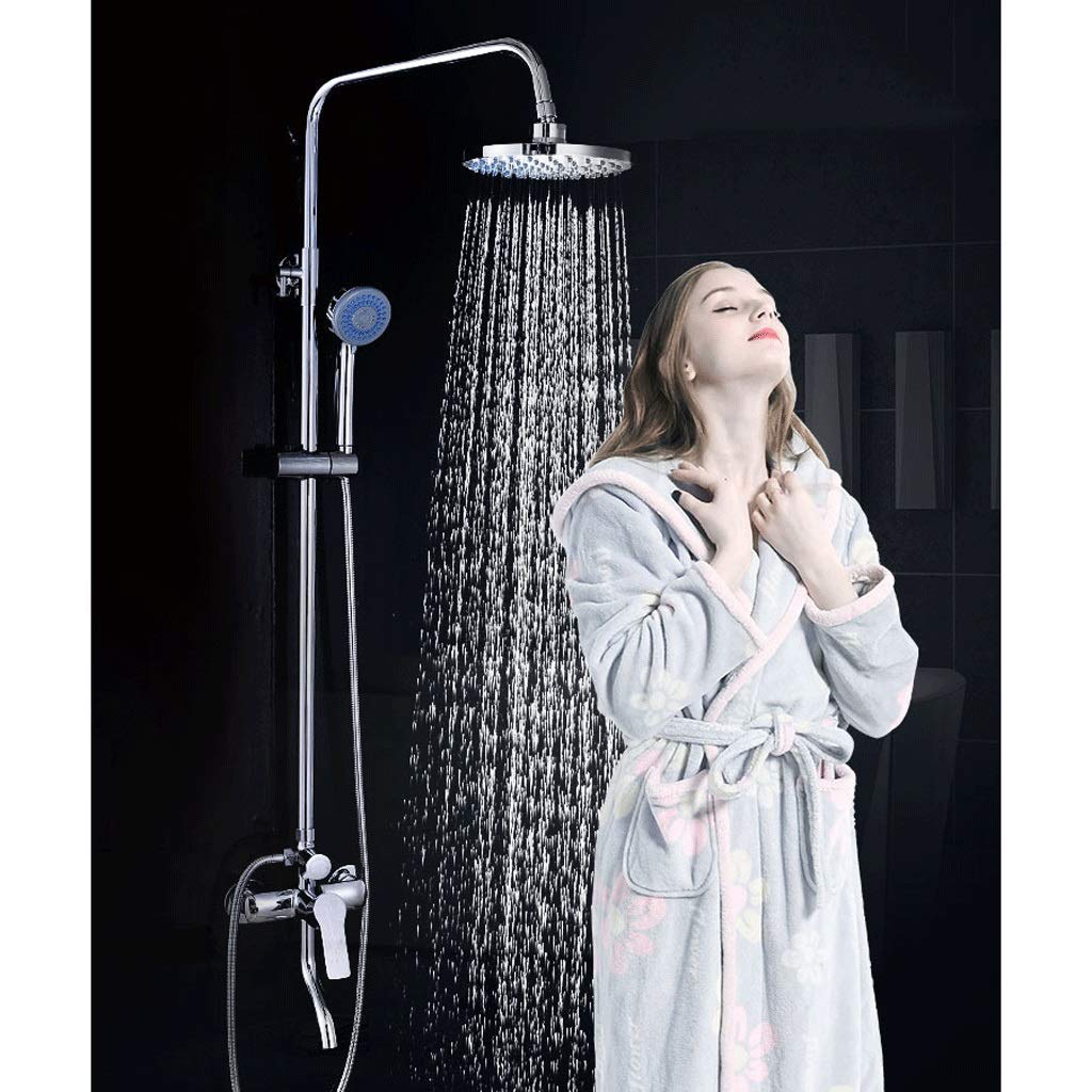 Chauffe-eau buse de mitigeur et colonne de douche en laiton à effet pluie