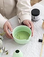 Vista 8 de TANG PIN Juego de matcha – Tazón de matcha con boquilla y batidor, 15 onzas, cuchara de matcha, soporte para batidor de matcha (soporte de Chasen)